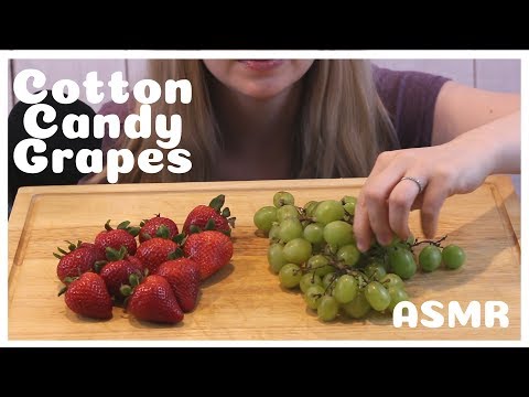ASMR: Cotton Candy Grapes and Juicy Strawberries *EATING SOUNDS* {no talking} 먹방