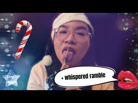 ASMR CANDY CANE MOUTH SOUNDS & WHISPERED RAMBLE (Ear to Ear)🍬🎄 [Tingle Star Exclusive Teaser]