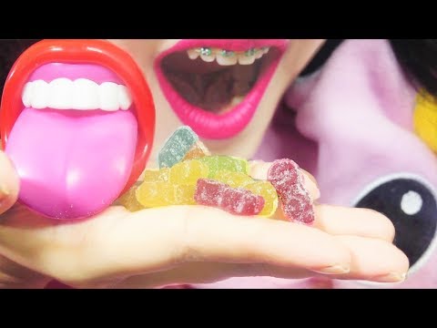 ASMR Lollipop Eating Sounds Bpop Tongue  and Sour Blast Buddies