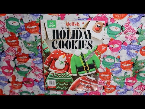 HOLIDAY COOKIES ASMR MAGAZINE PAGE TURNING CHEWING GUM
