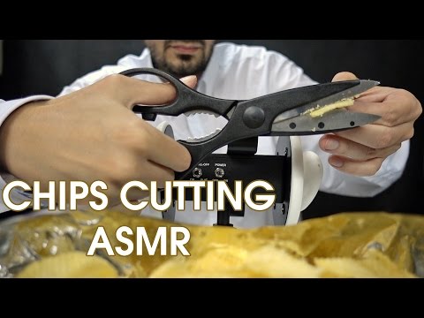 ASMR Cutting Chips with Scissors