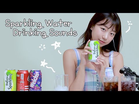 ASMR 💦 SPARKLING WATER SOUNDS 👂🏻 시원한 탄산음료 한잔 어때?❤️