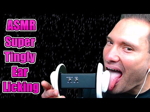 ASMR - Super Tingly Ear Licking With Rain
