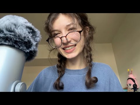 ASMR glasses tapping & whispers (ramble)