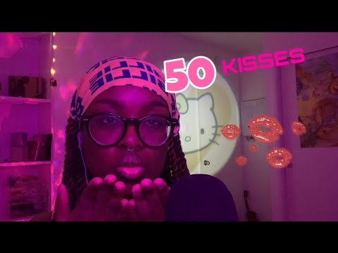 ASMR • 50 Kisses to put you to sleep 💋 (mouth sounds, kisses)