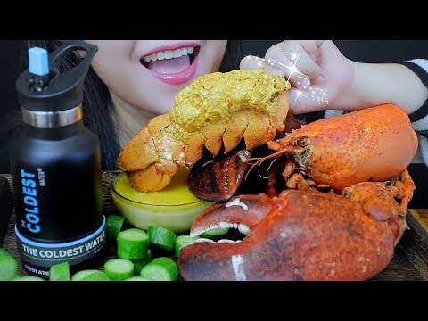 ASMR COOKING 24K GOLDEN FRIED LOBSTER WITH MOZZARELLA CHEESE EATING SOUNDS | LINH-ASMR