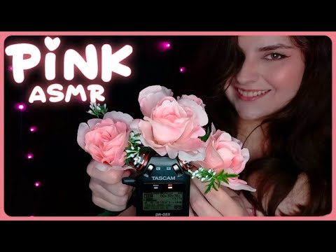 PINK Trigger Assortment ASMR 🩷Mouth Sounds, Pen Noms, Ear Brushing and More!
