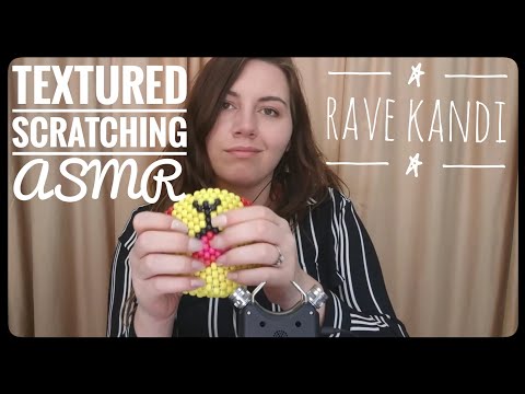 ASMR Textured Beaded Scratching and My Rave Kandi(No Talking)