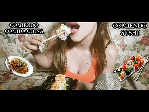 ⭐️ASMR Español⭐️❤️Comiendo sushi y comida china ❤️ Eating sushi and chinese food ❤️ Chewing sounds