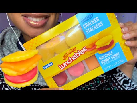 ASMR | Lunchable Gummy Candy 🧀 🍖🥪 Gummy Eating Sounds