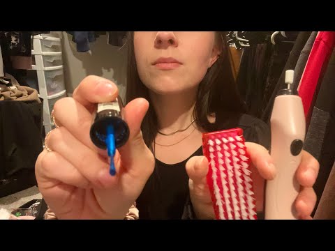 ASMR Doing Your Nails for a Date (mic brushing, filing, rummaging & scrubbing)Pt 3 of the 15kSpecial