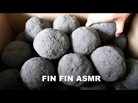 ASMR: Charcoal+Sandment Balls Crumble in Cardboard&Water #300
