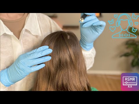 Relaxing Scalp Massage and Hair Brushing / Latex Gloves Sounds