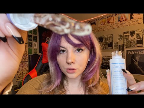 ASMR Chaotic Bestie Does Your Skincare & Nails‼️💅