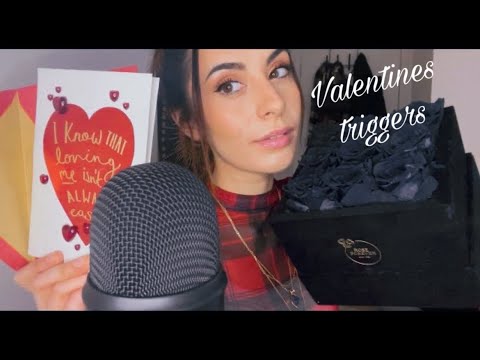Valentine's ASMR ft. rose forever 🌹 lip gloss, mouth sounds, tracing, lighting candles etc.