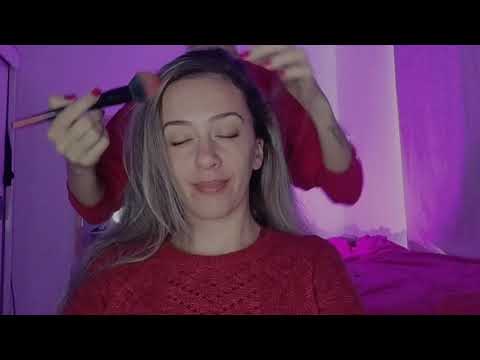 ASMR Aplicado - Relaxando a minha irmã / Video para dormir rapidinho (sons em camadas)