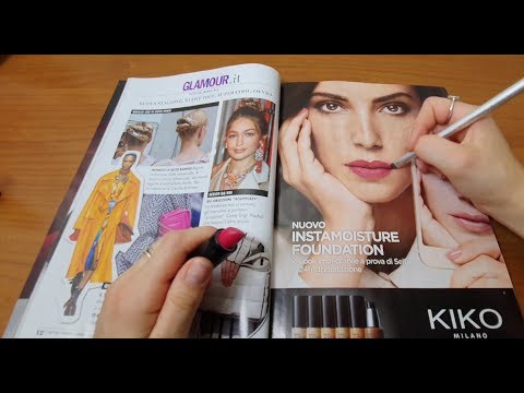 ASMR Applying Makeup to Magazines -Inaudible whispering