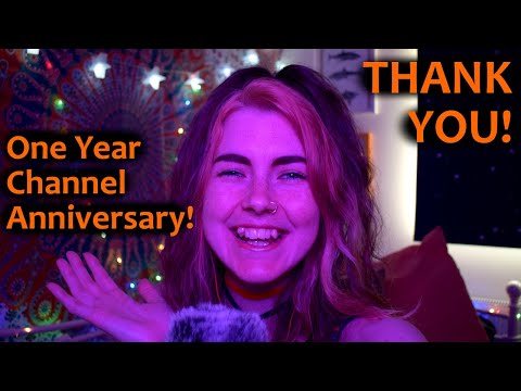 ASMR: One Year Channel Anniversary! [Whispering, Fluffy Mic Cover, Hand Sounds]