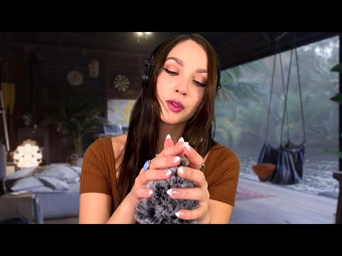 ASMR - Brain Massage, Fluffy Mic Scratching with Long Nails, Gentle Whispering