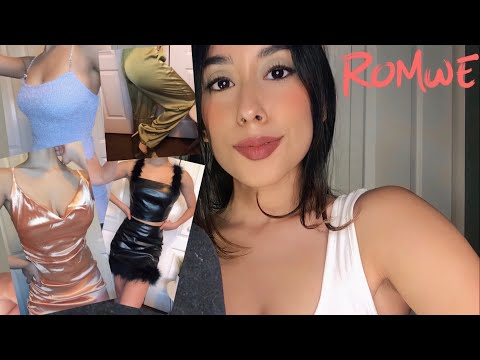 ASMR Try On Clothing Haul + Fabric Sounds (ROMWE Christmas inspired)🎄