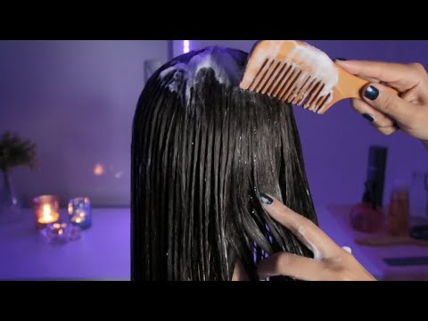 [ASMR] -  Relaxing Hair Wash & Shampoo Brushing [PT/BR]