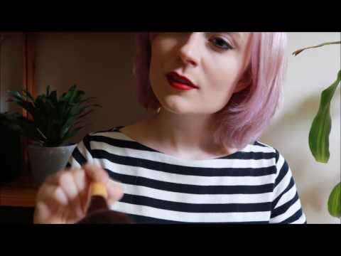 [ASMR] Face brushing with unintelligible whispering