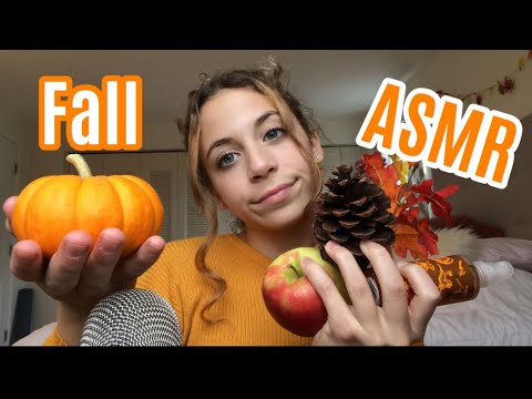ASMR| FALL triggers!(pumpkins, apple, leaves, and more!)