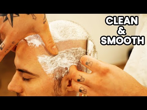 HEAD SHAVE 🪒 clean and smooth head | satisfactory ASMR at ITALIAN BARBERSHOP