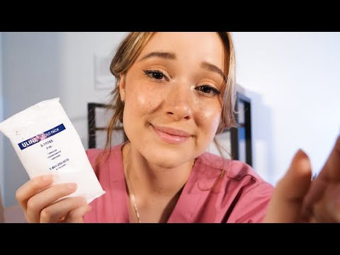 ASMR School Nurse Takes Care of Your Ouchie 🩺💕 | Lice Check, Typing, Working While You Recover