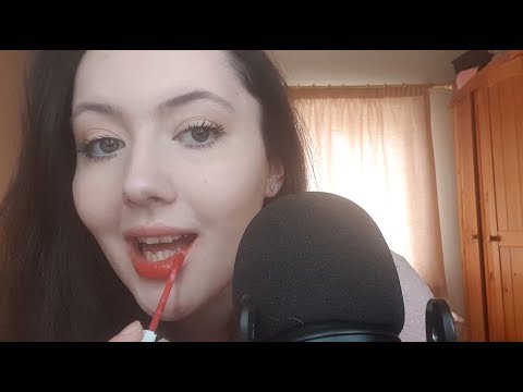ASMR Mouth Sounds and Lipgloss Application