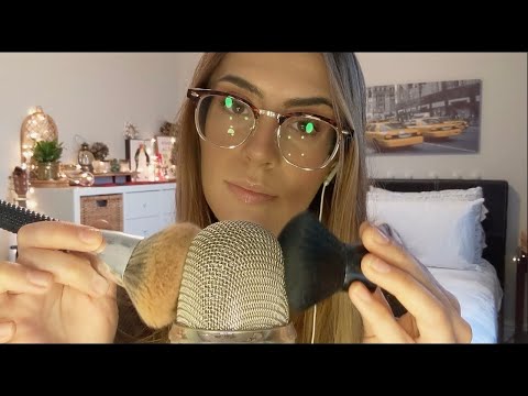 ASMR | Positive Affirmations and Brushing the mic (ft. pretty Christmas lights) ❄️
