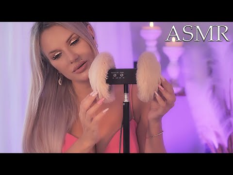 3 HOURS ASMR 💜 The Softest Fluffy Mics for Sleep "Shhh, Relax", Unintelligible Whispers, Breathing 😴
