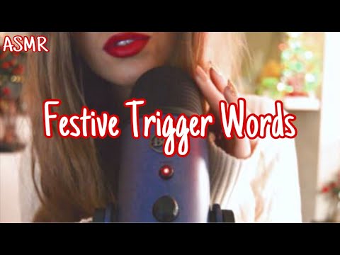 Festive Trigger Words ASMR (Whispering, Hand Movements, Slow Mic Touching)