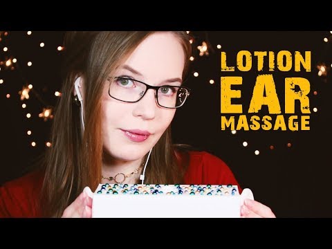 Lotion Ear Massage 💛 Breathing and Tapping on Ears, Cupping 💛 No Talking Binaural HD ASMR