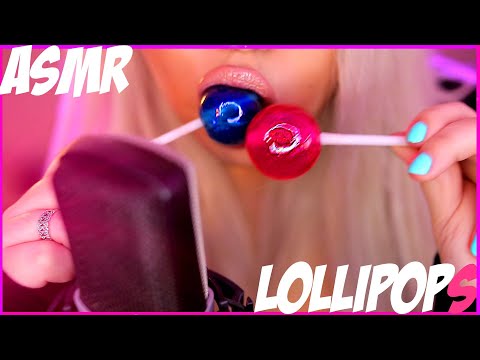 ASMR LOLLIPOP - PLAYING WITH 2 LOLLIPOPS [ MOUTH SOUNDS, SALIVA, SUCKING, WET MOUTH ]