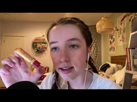 Asmr showing all my chapsticks and putting them on you and me