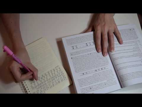 ASMR Writing On Paper Sounds - I am learning how to write Korean hangul P1- Binaural 3d sound video