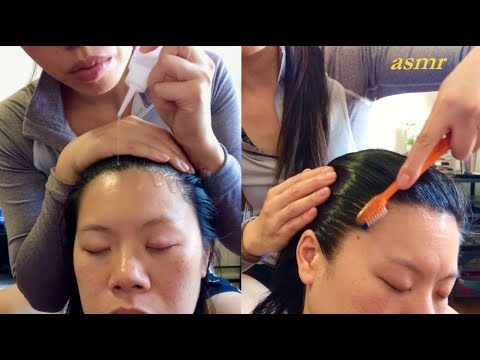 ASMR Oiling Her Edges and Nape of the Scalp + Brushing w. a TOOTHBRUSH for a HEAVENLY SCALP MASSAGE!
