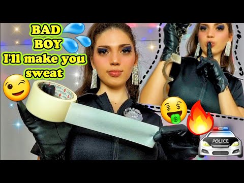 POV ASMR Police Girl Kidnaps You & Makes You her TOY (Leather Gloves, Feet Tickles & Gum Chewing)