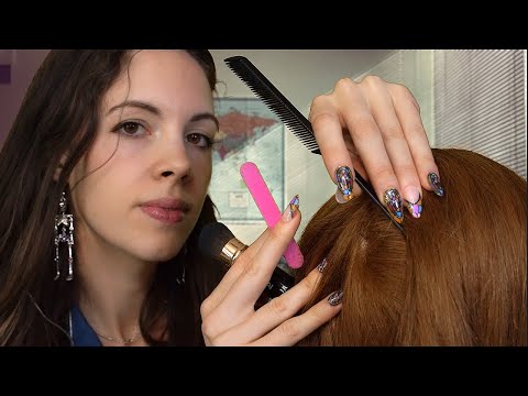 ASMR Girl In The Back Of Class Plays With Your Hair (+ Nails and Makeup)