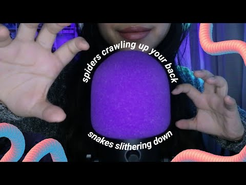 asmr spiders crawling up your back, snakes slithering down