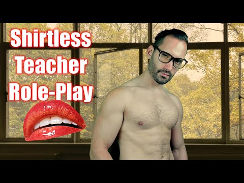 ASMR Shirtless Teacher Gives You Close Up Kisses (Role Play)