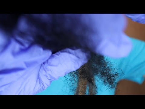 ASMR dandruff removal / afro/kinky hair play 😍