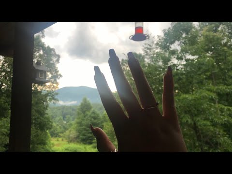 ASMR Outside on a Balcony ~ tapping, scratching, hand movements, camera tapping ~ rain sounds 🌿