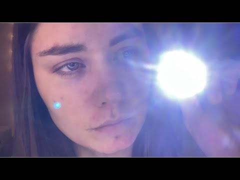 ASMR Curious Doctor Checks Out Your Eye Pain (whispered, slow movements, light and glove triggers)