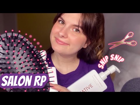 ASMR | Salon Role-Play✂️ (shampoo and cut)