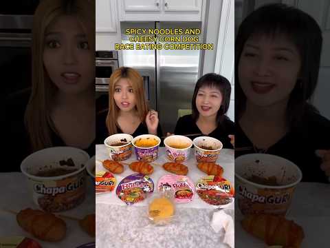 SPICY RAMEN RACE EATING COMPETITION! #shorts #viral #mukbang