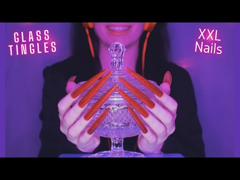 Asmr Textured Glass Scratching & Tapping | Brain Melting Asmr No Talking for Sleep with Long Nails