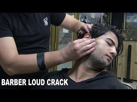 ASMR BARBER - LOUD CRACK - head, back, arm, face, eyebrow, palm, leg, ear, neck massage #barbercrack