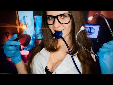 ASMR VERY Detailed Medical Cranial Nerve Exam, Eye, Lymph and Heart rate Check Up Roleplay